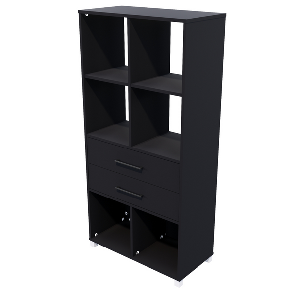 Workspace Cubby Hole 6 Cube 2 Drawer Storage Bookcase 1650mm High ...