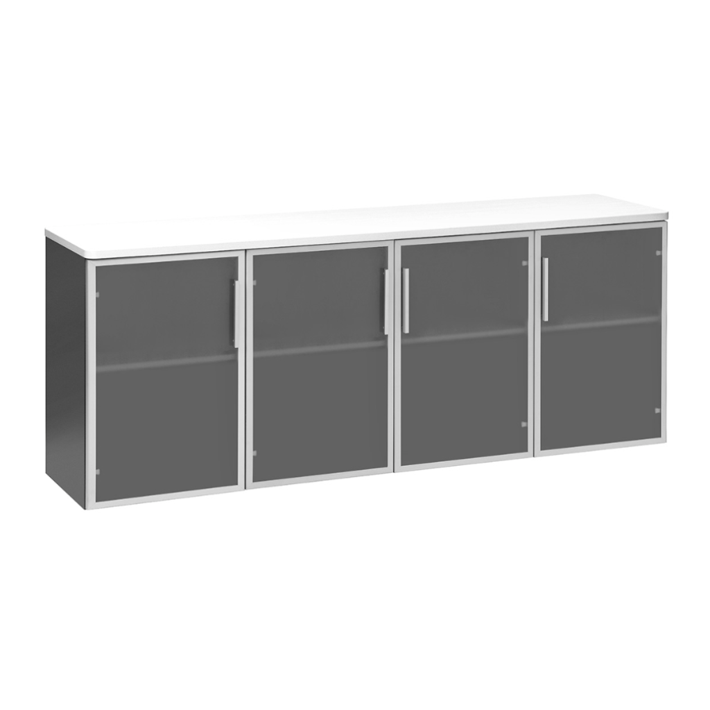 OPD Pulse Credenza Ironstone - 4 Glass Doors